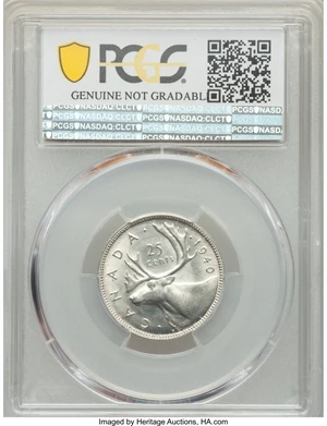 image for: George VI 25 Cents 1940 UNC Detail (Cleaned) PCGS