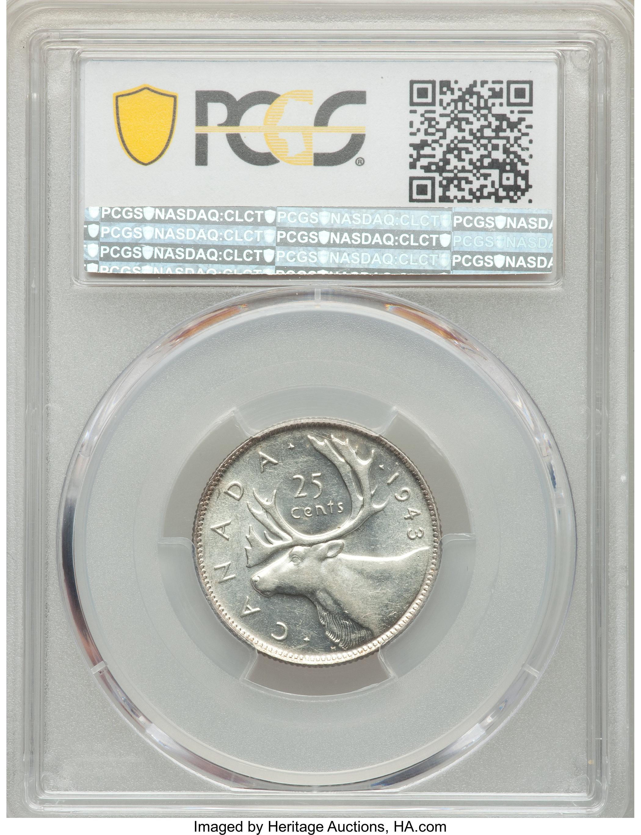 image for: George VI 25 Cents 1943 MS62 PCGS