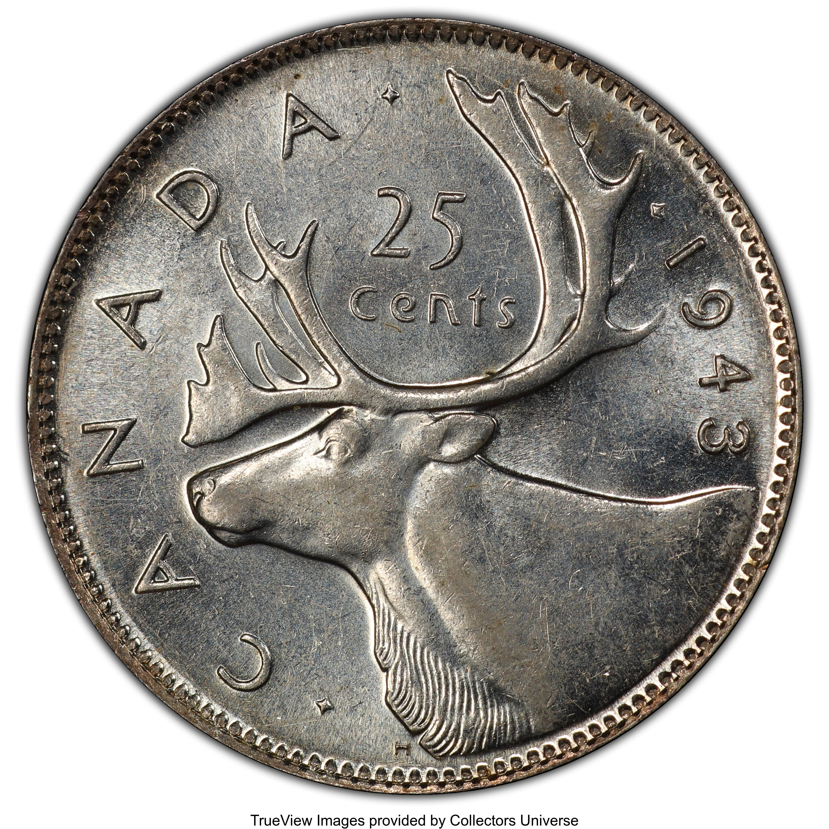 image for: George VI 25 Cents 1943 MS62 PCGS