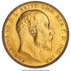 image for: Edward VII gold Sovereign 1910-C MS63 PCGS