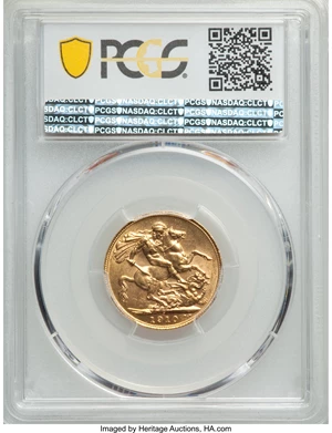 image for: Edward VII gold Sovereign 1910-C MS63 PCGS