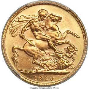 image for: Edward VII gold Sovereign 1910-C MS66 PCGS