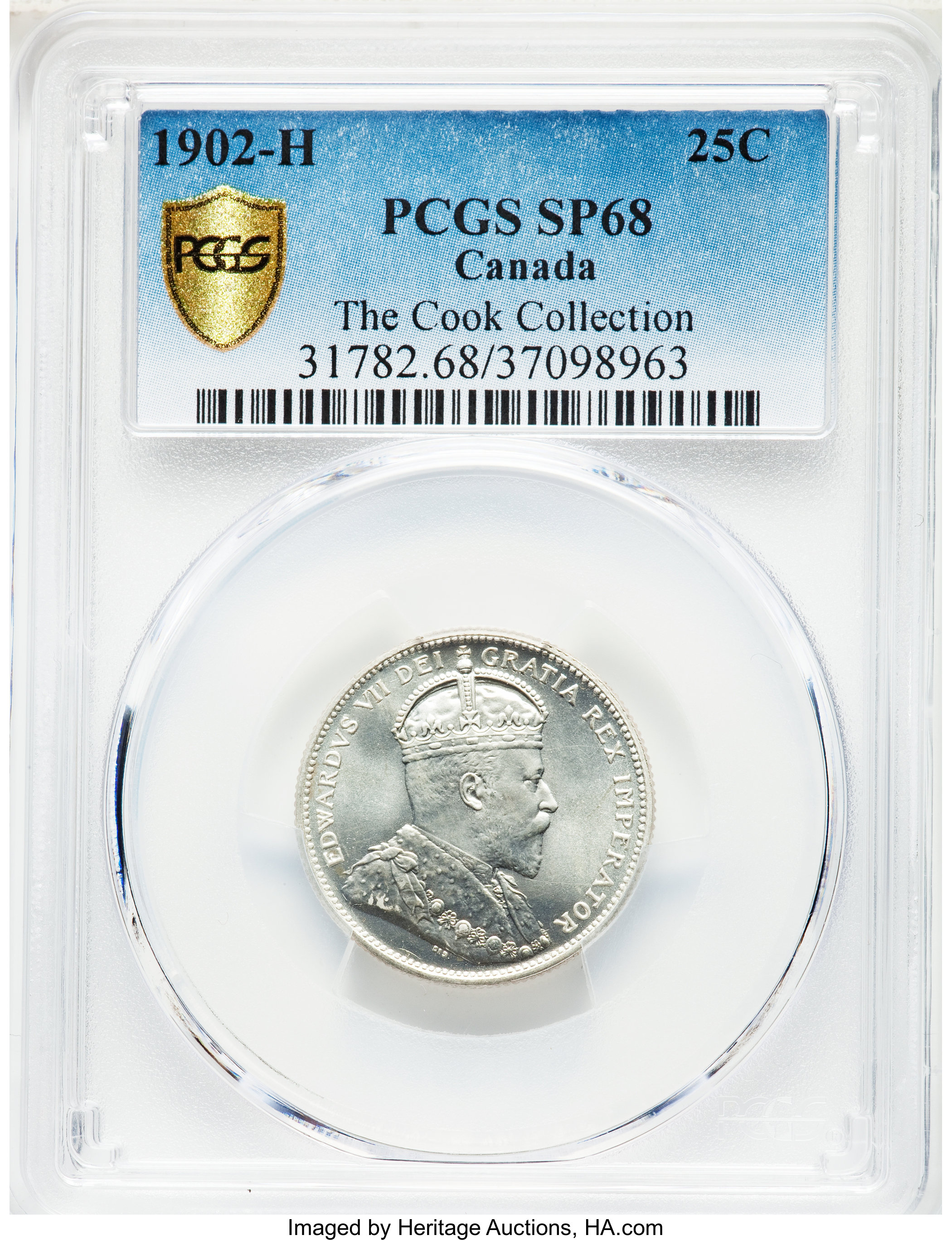 image for: Edward VII Specimen 25 Cents 1902-H SP68 PCGS