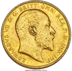 image for: Edward VII gold Sovereign 1909-C MS62+ PCGS