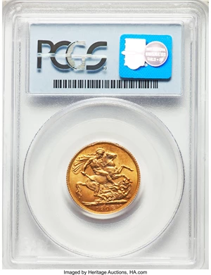 image for: Edward VII gold Specimen Sovereign 1908-C SP65 PCGS