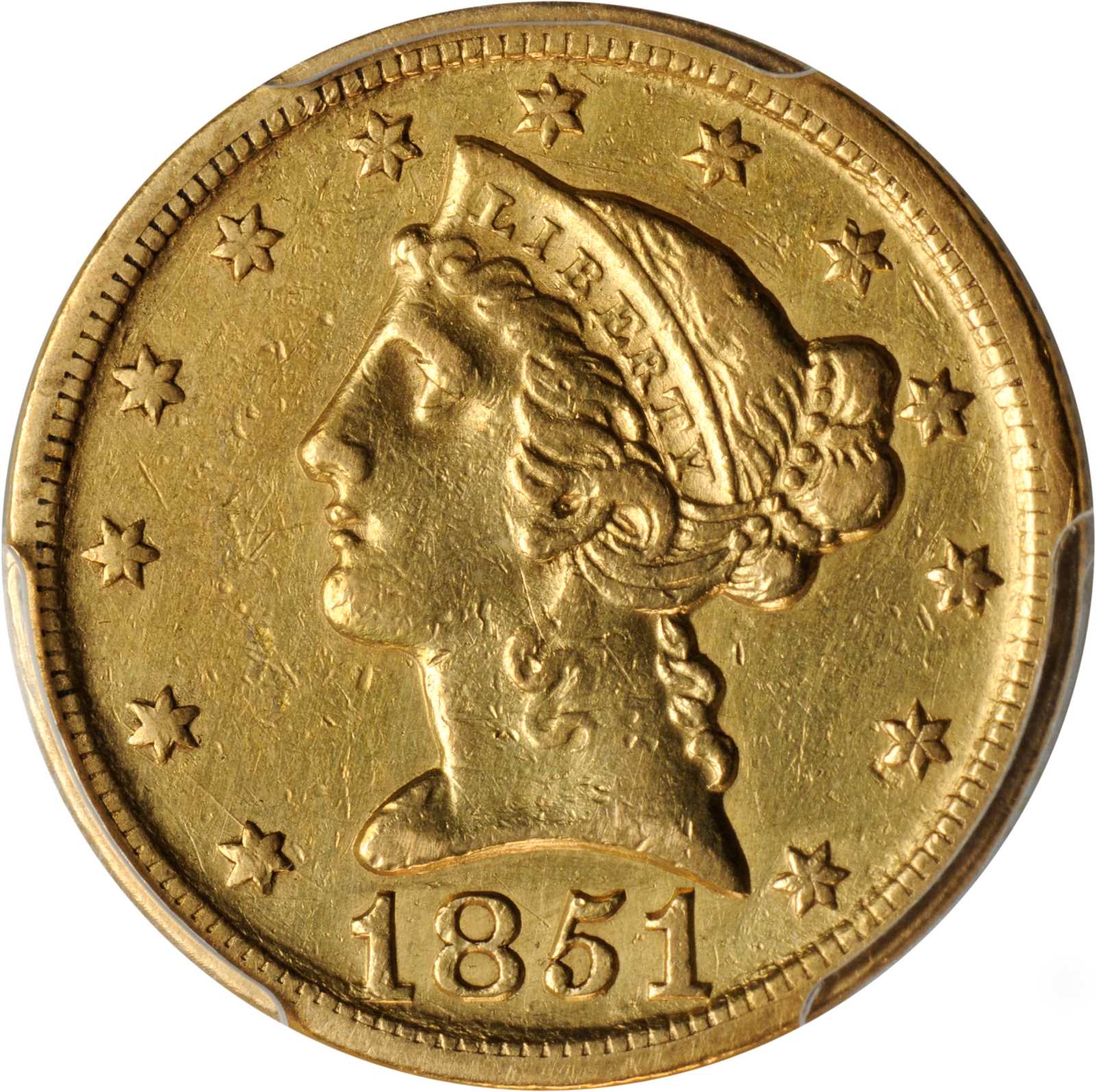 image for: 1851-D Liberty Half Eagle. Weak D. EF Details--Cleaning (PCGS).