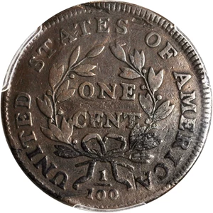 image for: 1798 Draped Bust Cent. S-176. Rarity-4. Style II Hair. Fine Details--Damage (PCGS).