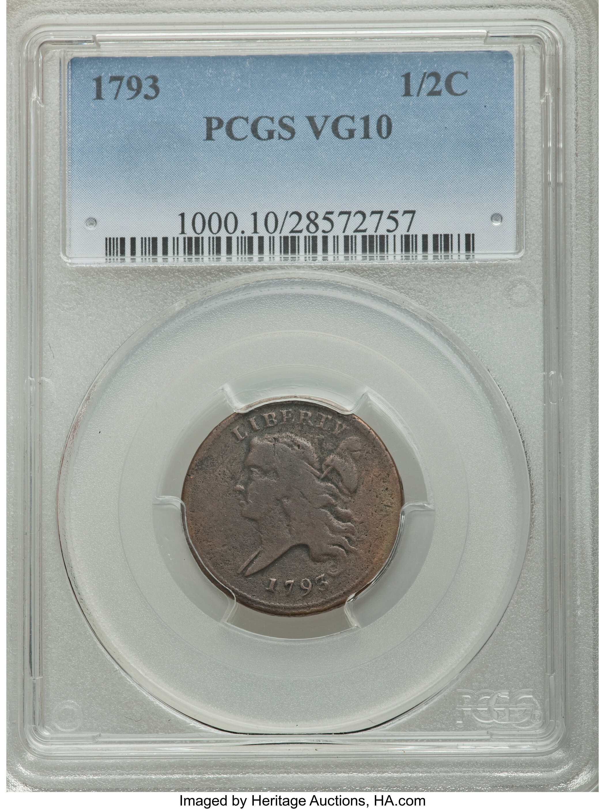 1793 1/2c C-4 MS BN VG10 BN thumbnail 4