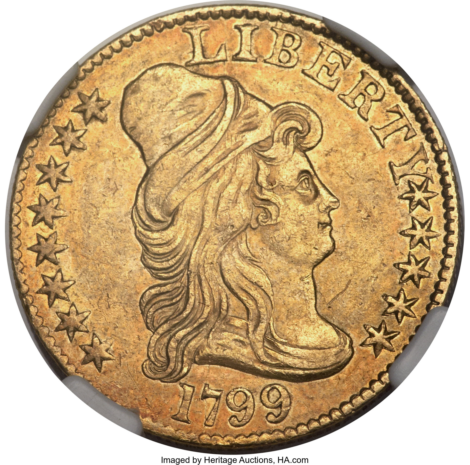 image for: 1799 $5 Large Stars Reverse AU53 NGC. BD-8, R.6....