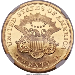 image for: 1863 $20 PR66 Cameo NGC....