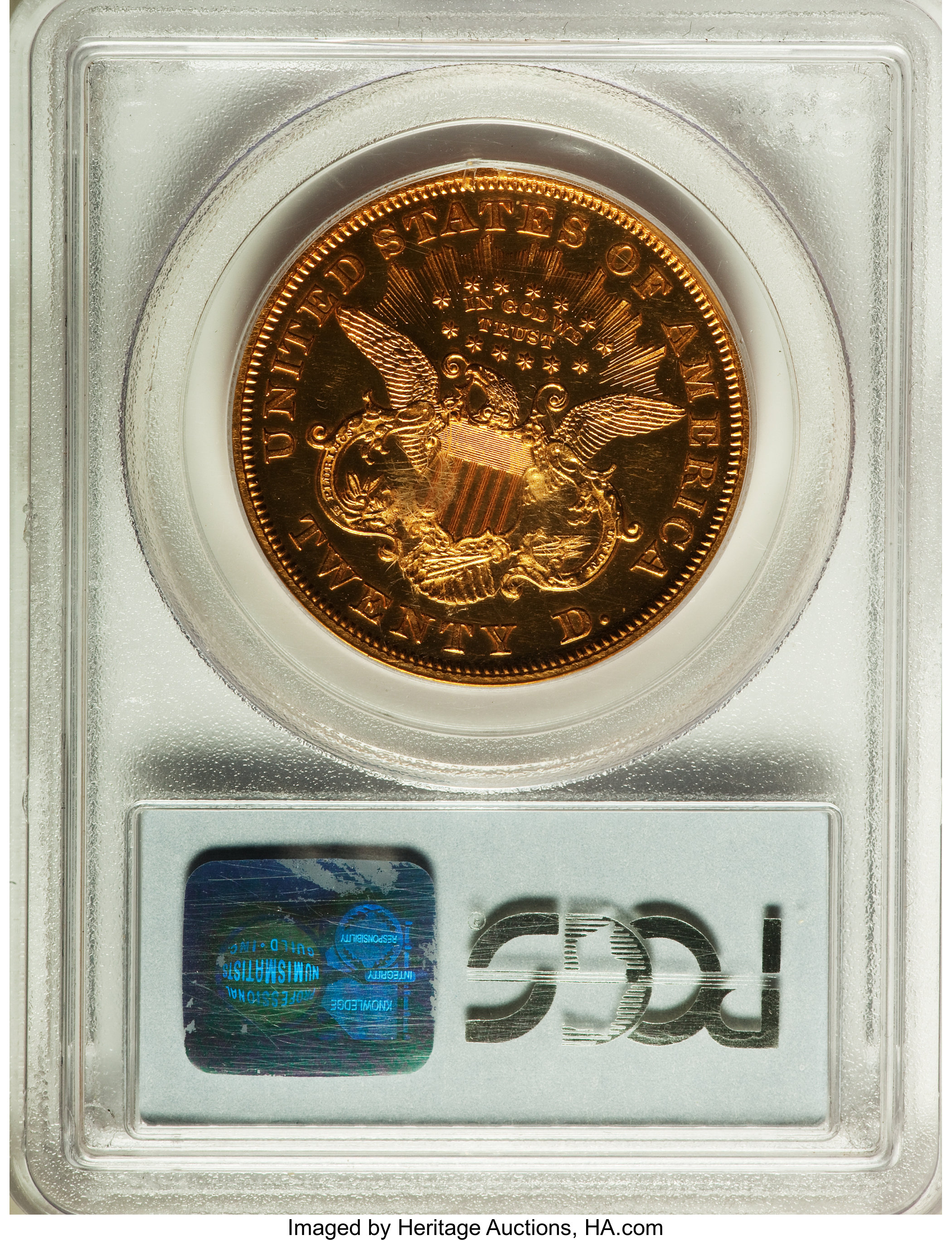 image for: 1867 $20 PR61 Cameo PCGS....