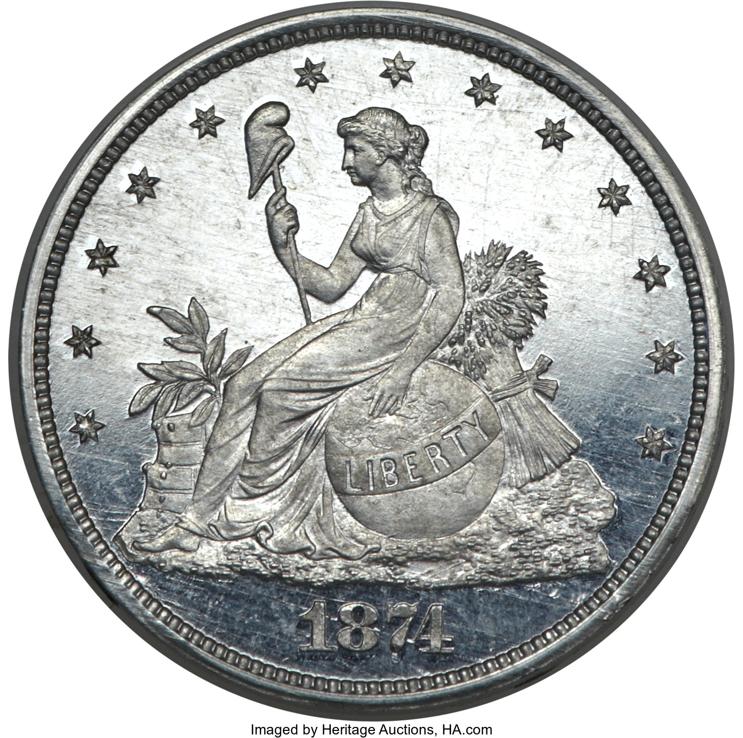 image for: 1874 20C Twenty Cents, Judd-1356, Pollock-1500, High R.7, PR65 Cameo NGC. CAC....