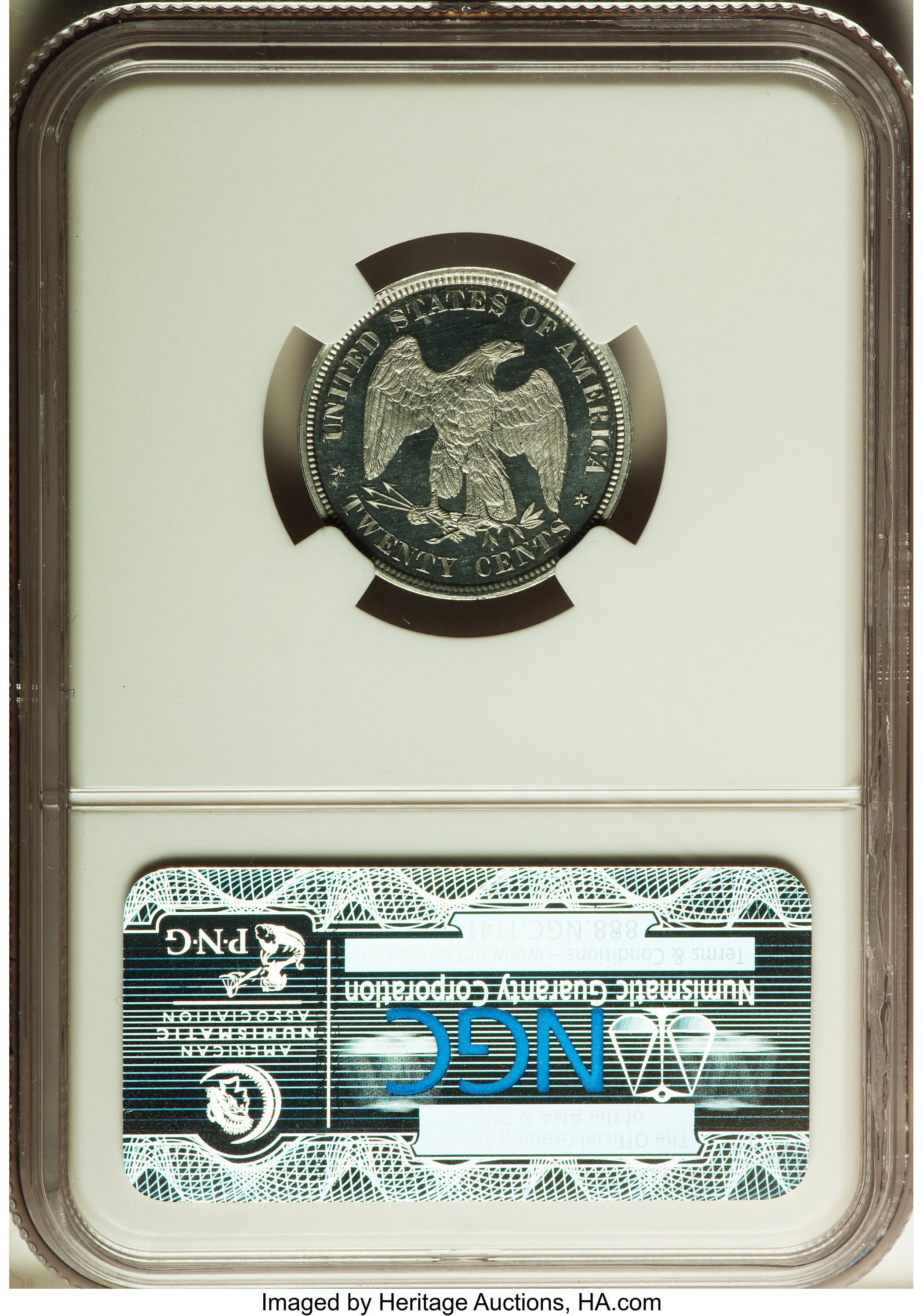 image for: 1874 20C Twenty Cents, Judd-1356, Pollock-1500, High R.7, PR65 Cameo NGC. CAC....