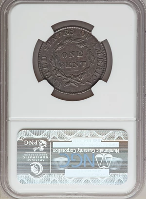 image for: 1822 1C N-3, R.2, AU53 NGC. NGC Census: (1/4). PCGS Population (0/2). Mintage: 2,072,339. ...