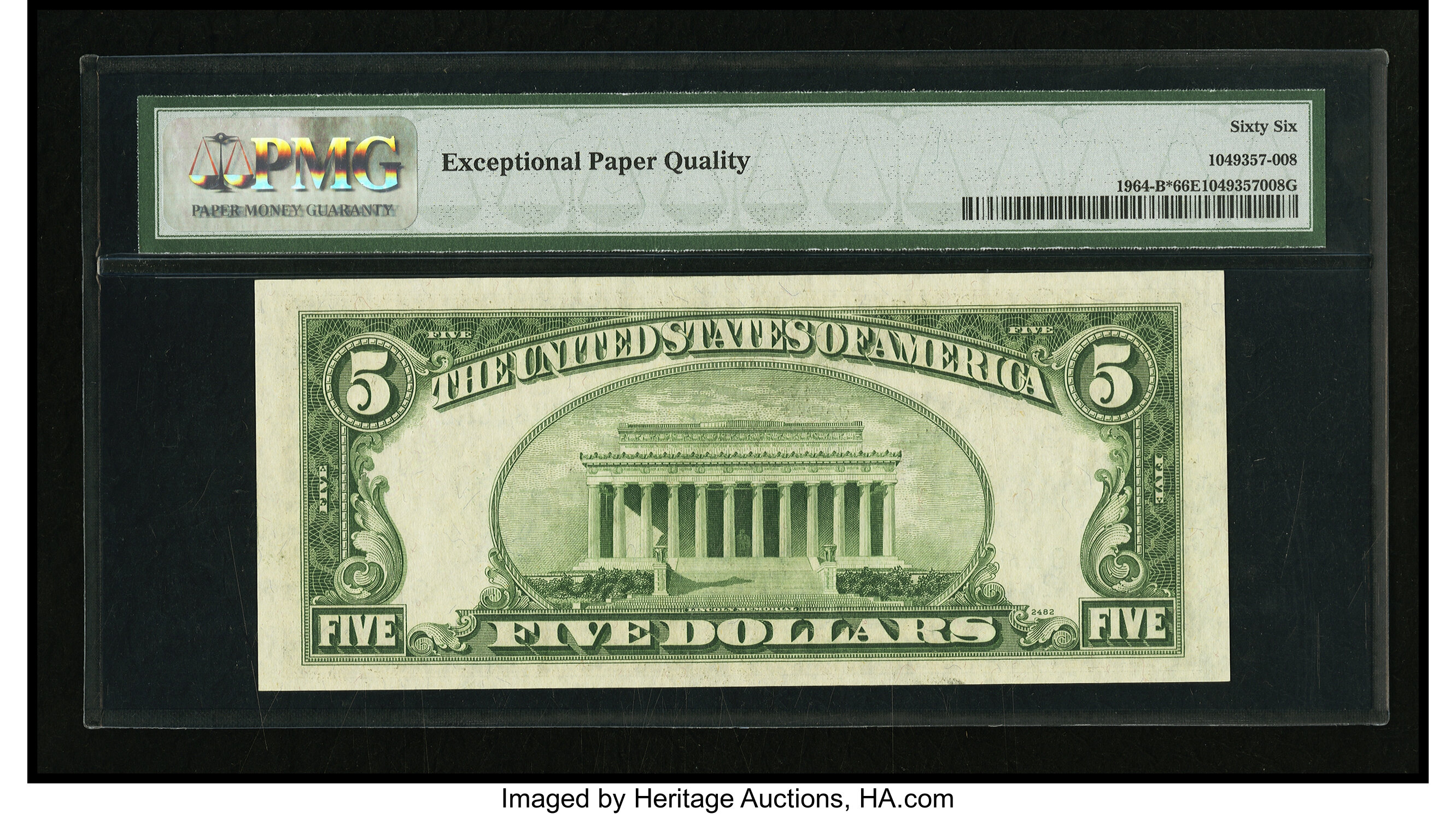 image for: Fr. 1964-B* $5 1950C Federal Reserve Star Note. PMG Gem Uncirculated 66 EPQ....