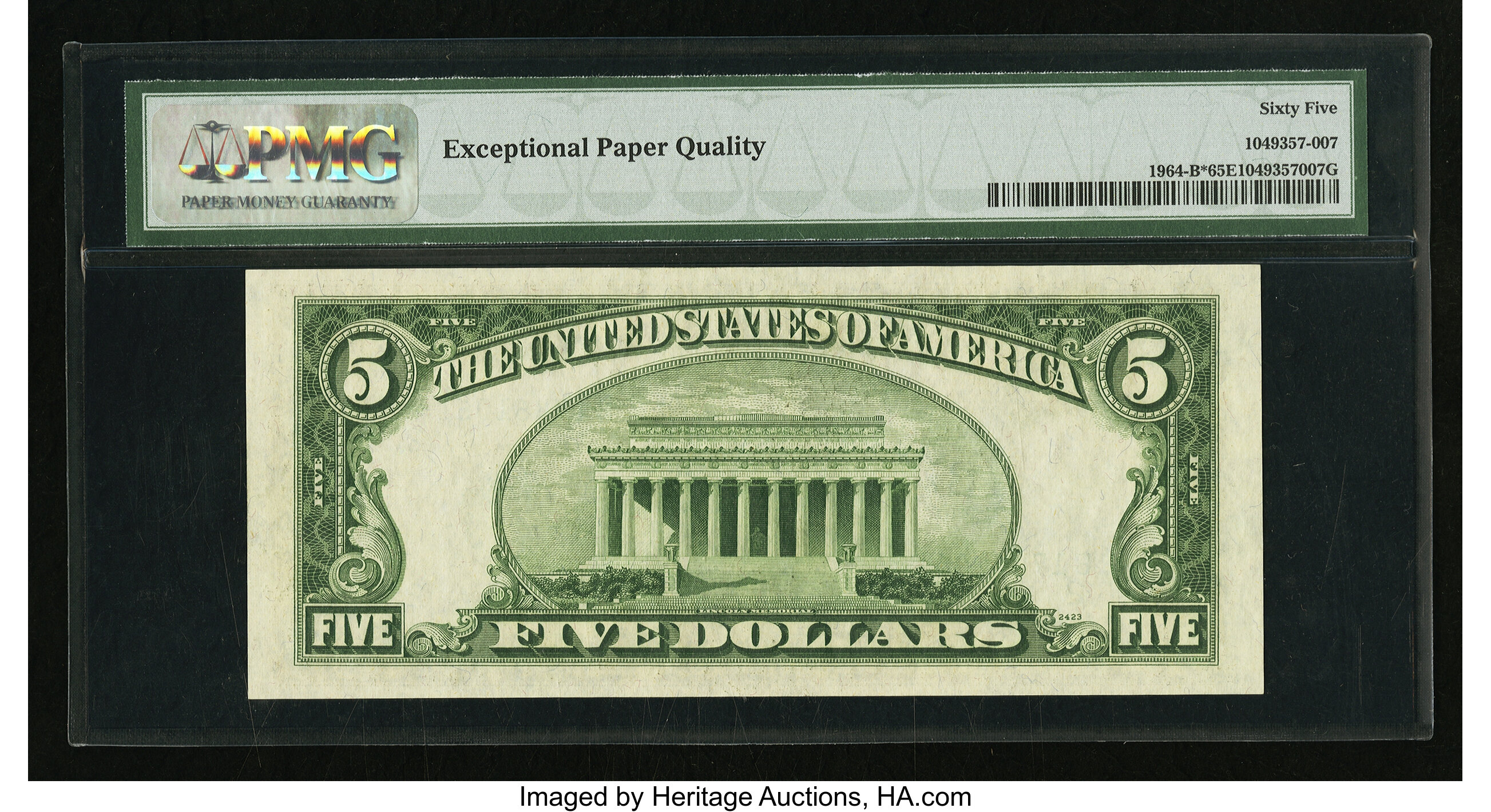 image for: Fr. 1964-B* $5 1950C Federal Reserve Star Note. PMG Gem Uncirculated 65 EPQ....