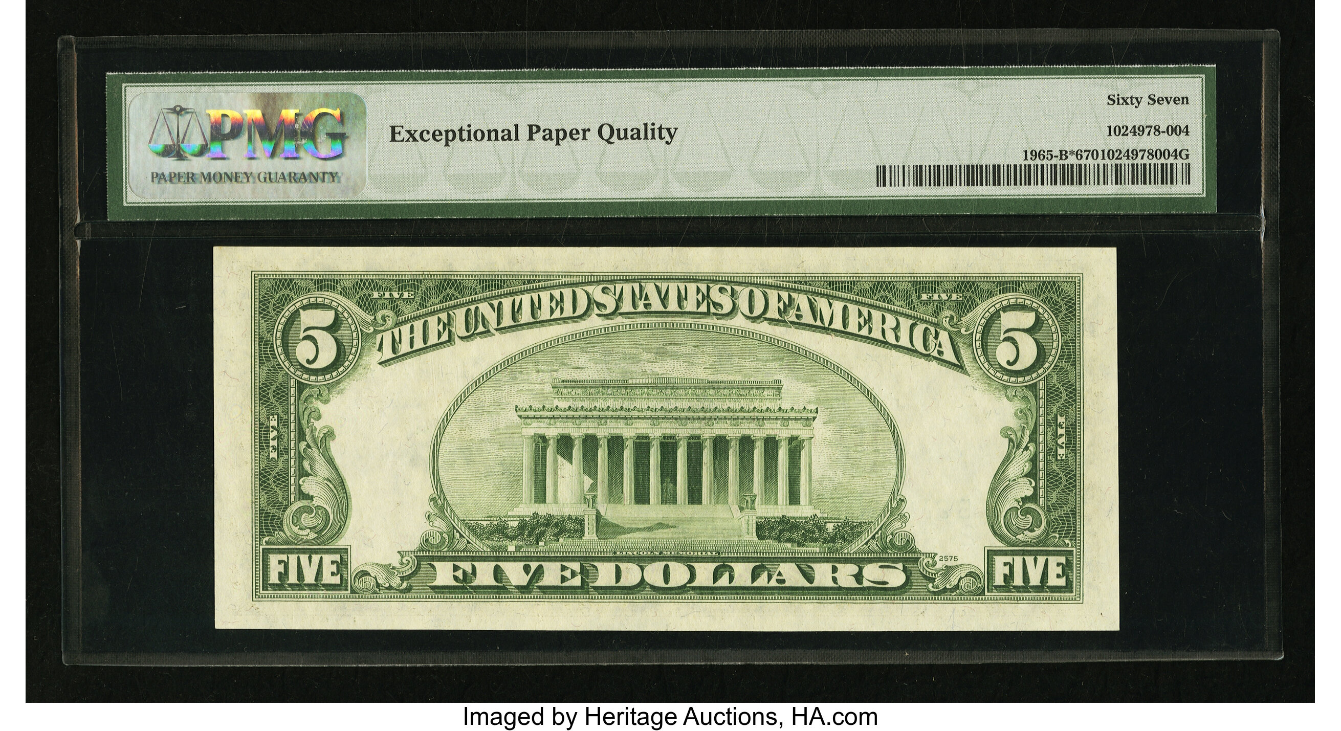 image for: Fr. 1965-B* $5 1950D Federal Reserve Star Note. PMG Superb Gem Unc 67 EPQ....