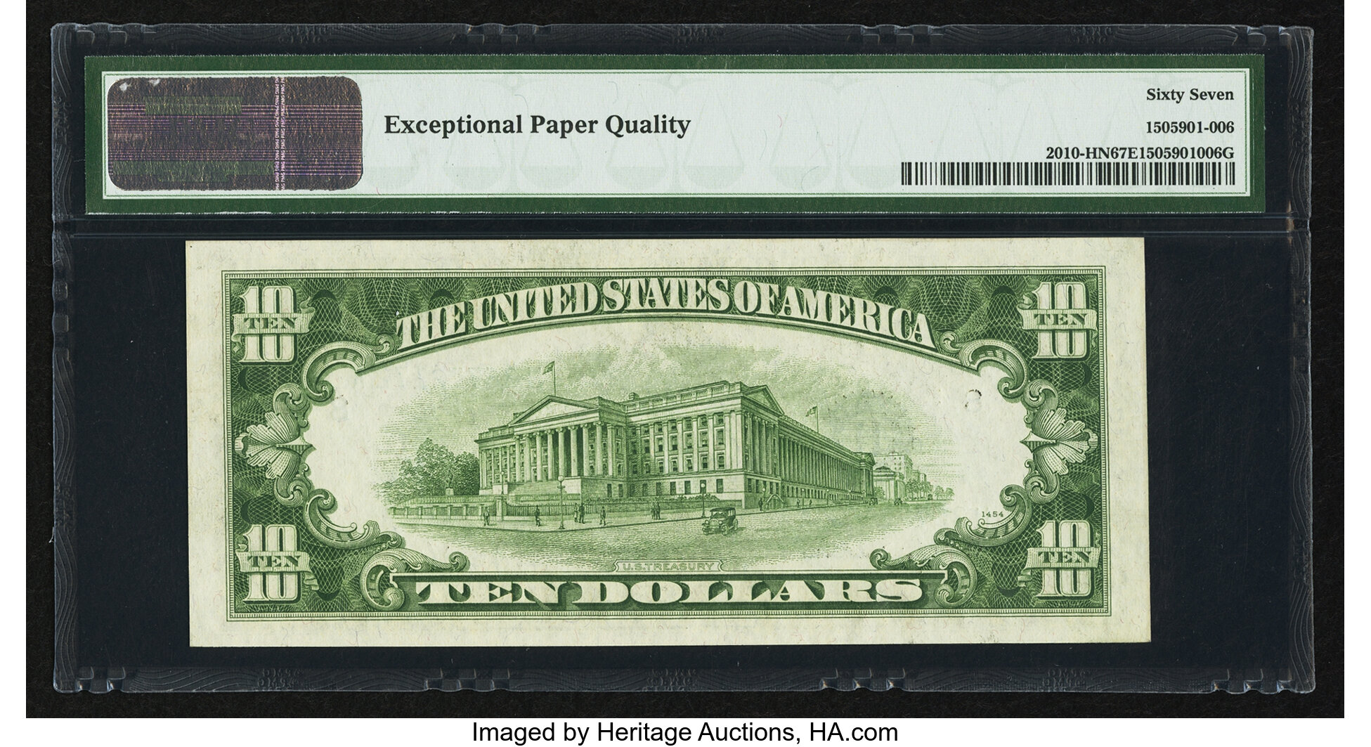 image for: Fr. 2010-H $10 1950 Narrow Federal Reserve Note. PMG Superb Gem Unc 67 EPQ....