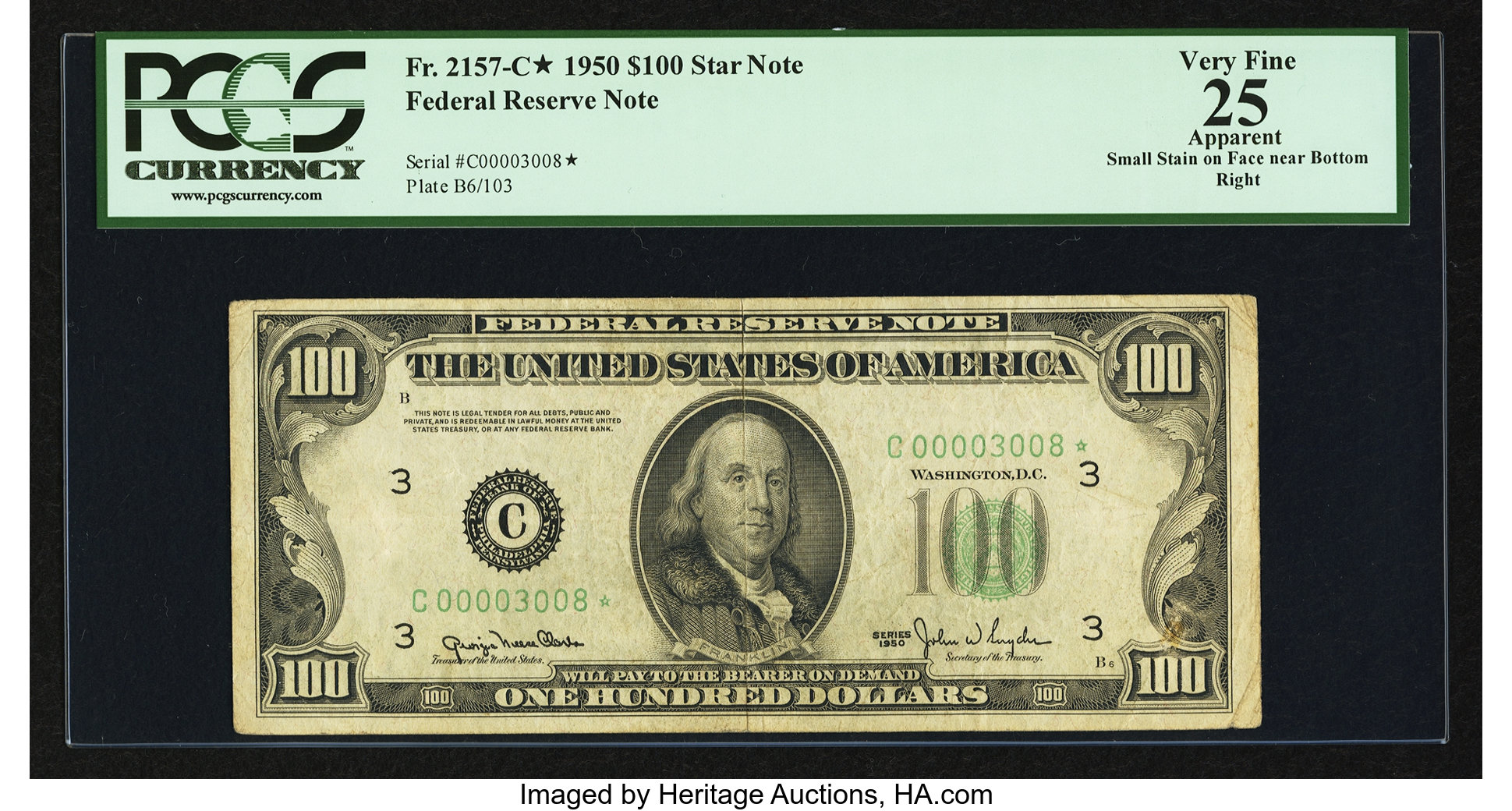 1950 $100 Replacement, Philadelphia (Fr. 2157C*)