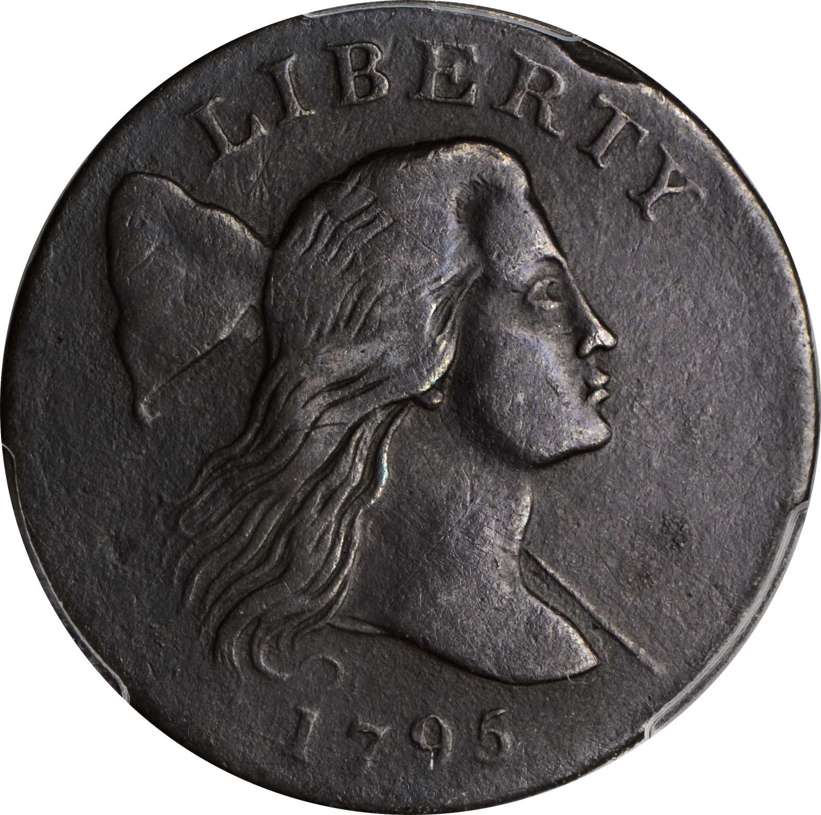 image for: 1795 Liberty Cap Cent. S-80. Rarity-5+. Jefferson Head. Plain Edge. VF-25 (PCGS).