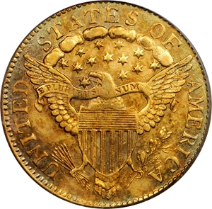 image for: 1804 Capped Bust Right Quarter Eagle. BD-1. Rarity-6+. Die State a/d. 13-Star Reverse. AU-50 (PCGS).