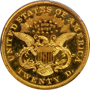 image for: 1867 Liberty Double Eagle. Proof-64 Deep Cameo (PCGS). CAC.