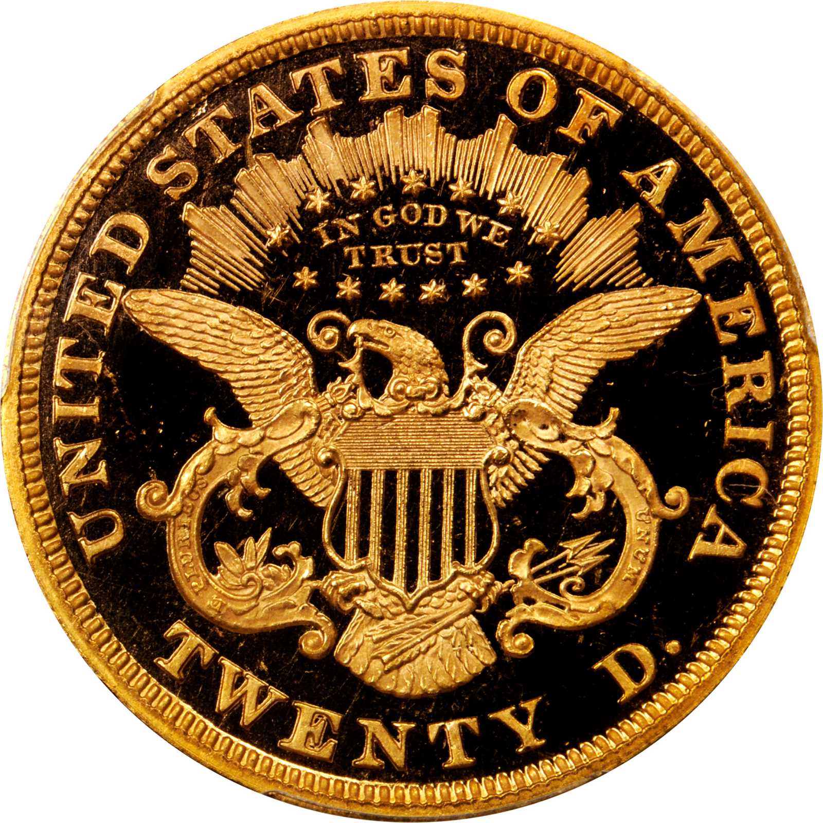 image for: 1870 Liberty Double Eagle. Proof-64 Deep Cameo (PCGS). Secure Holder.