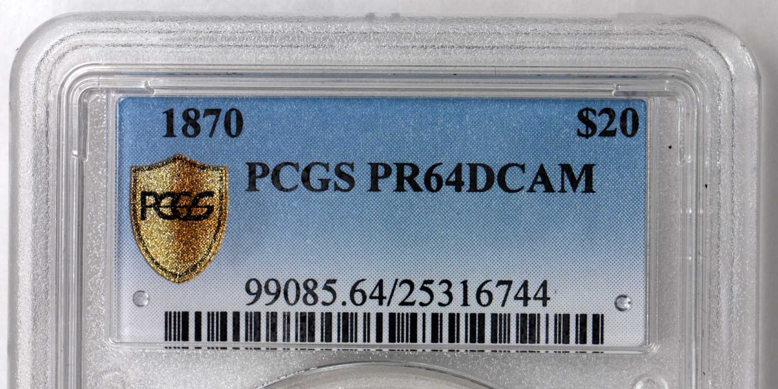 image for: 1870 Liberty Double Eagle. Proof-64 Deep Cameo (PCGS). Secure Holder.