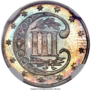 image for: 1870 3CS PR67 Cameo NGC....