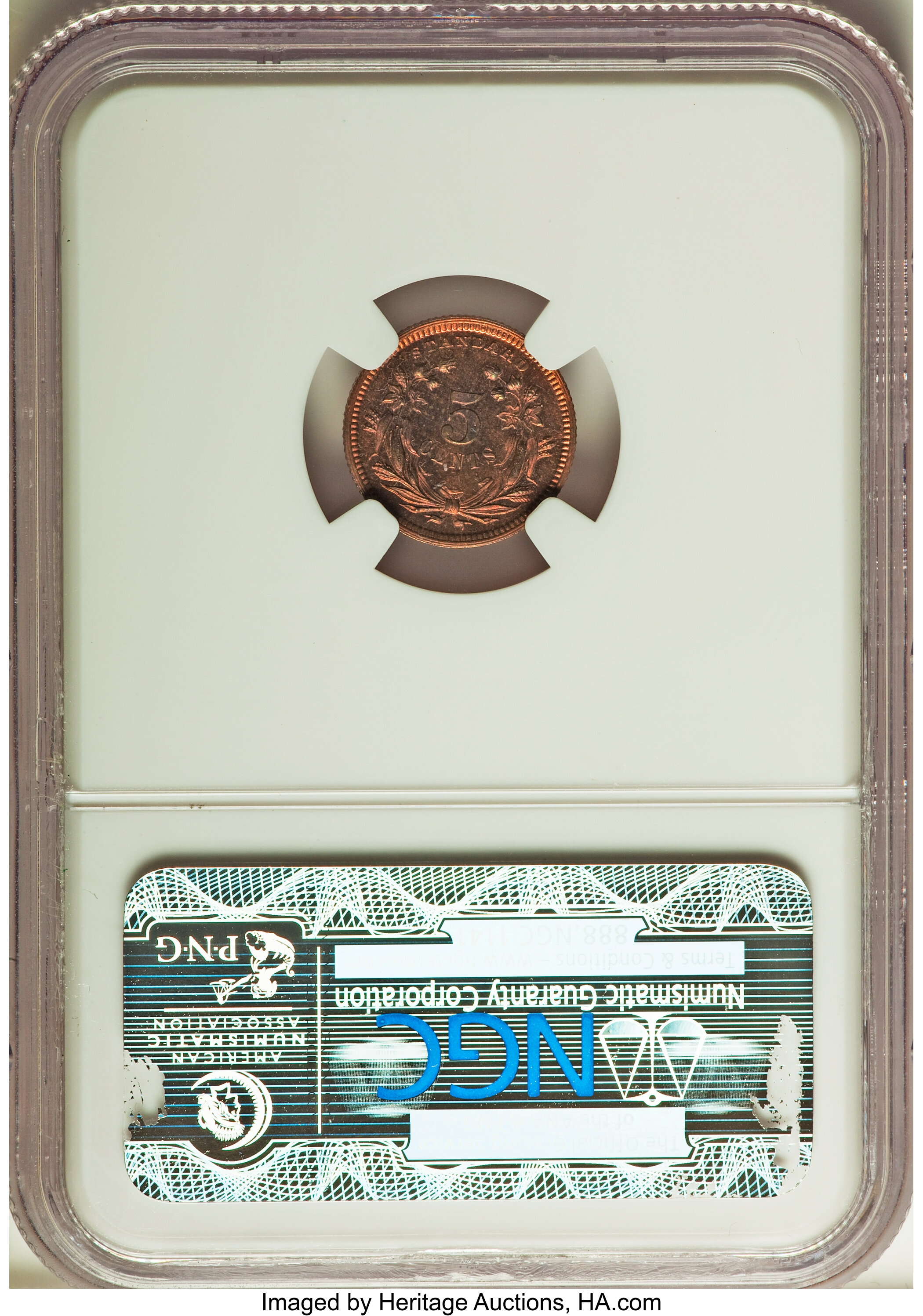 image for: 1870 H10C Standard Silver Half Dime, Judd-811, Pollock-899, R.7, PR65 Red and Brown NGC....
