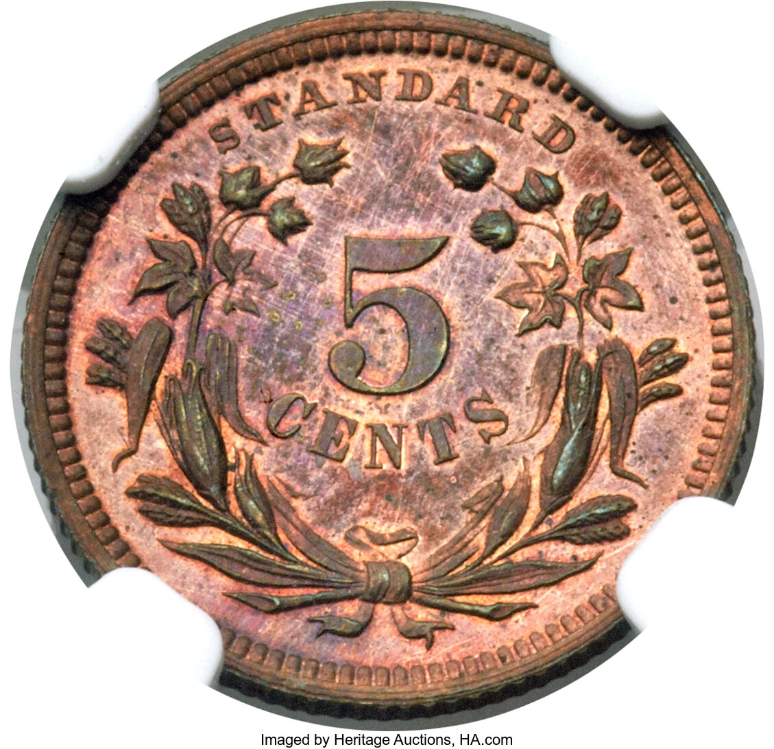 image for: 1870 H10C Standard Silver Half Dime, Judd-811, Pollock-899, R.7, PR65 Red and Brown NGC....