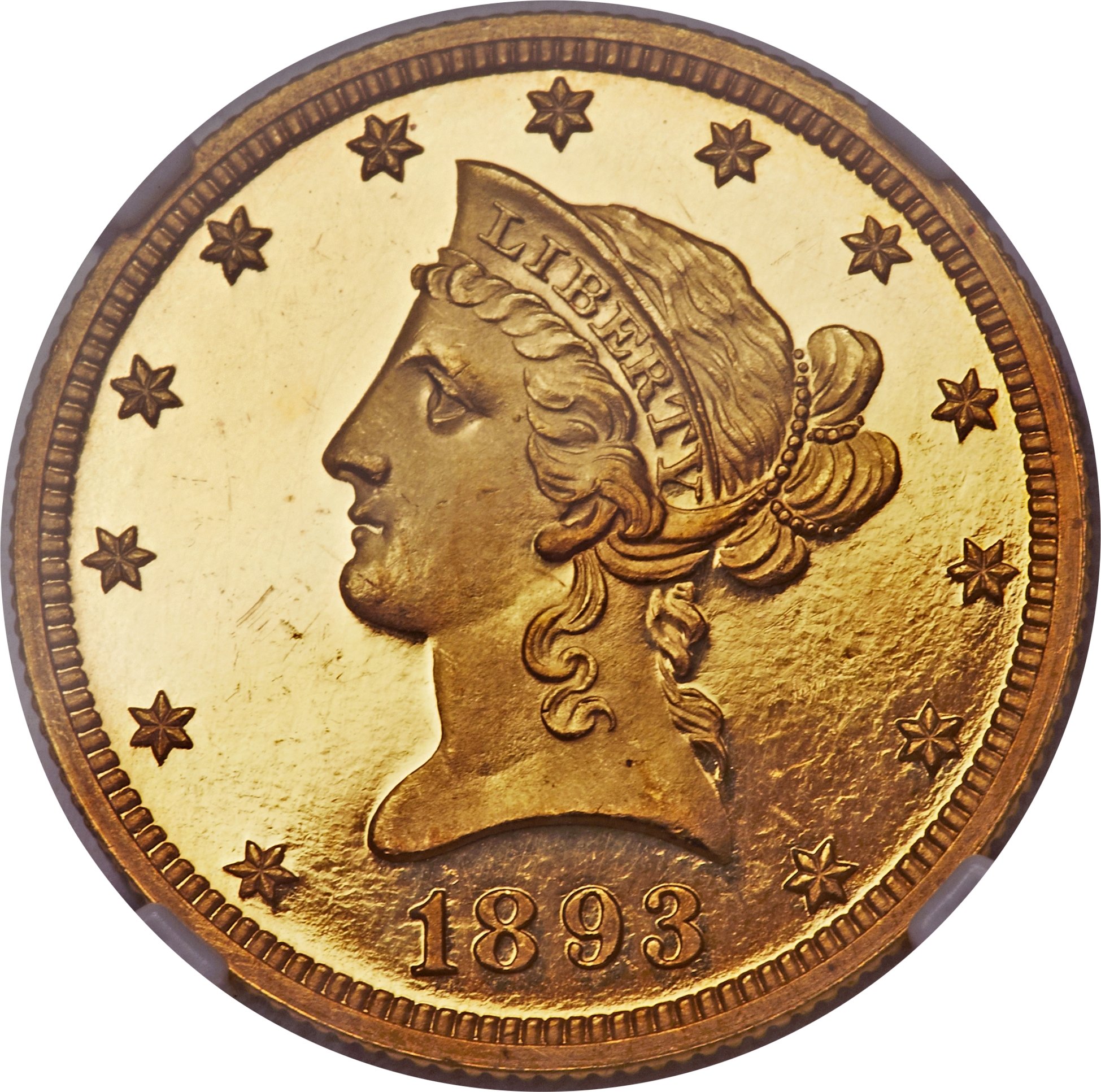 image for: 1893 $10 PR64 Ultra Cameo NGC....
