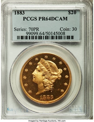 image for: 1883 $20 PR64 Deep Cameo PCGS....