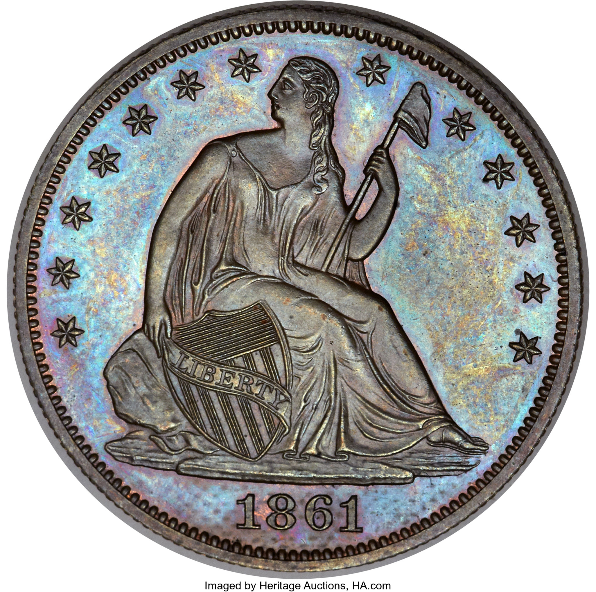 image for: 1861 P50C Half Dollar, Judd-278, Pollock-327, Low R.7, PR65 Brown NGC....