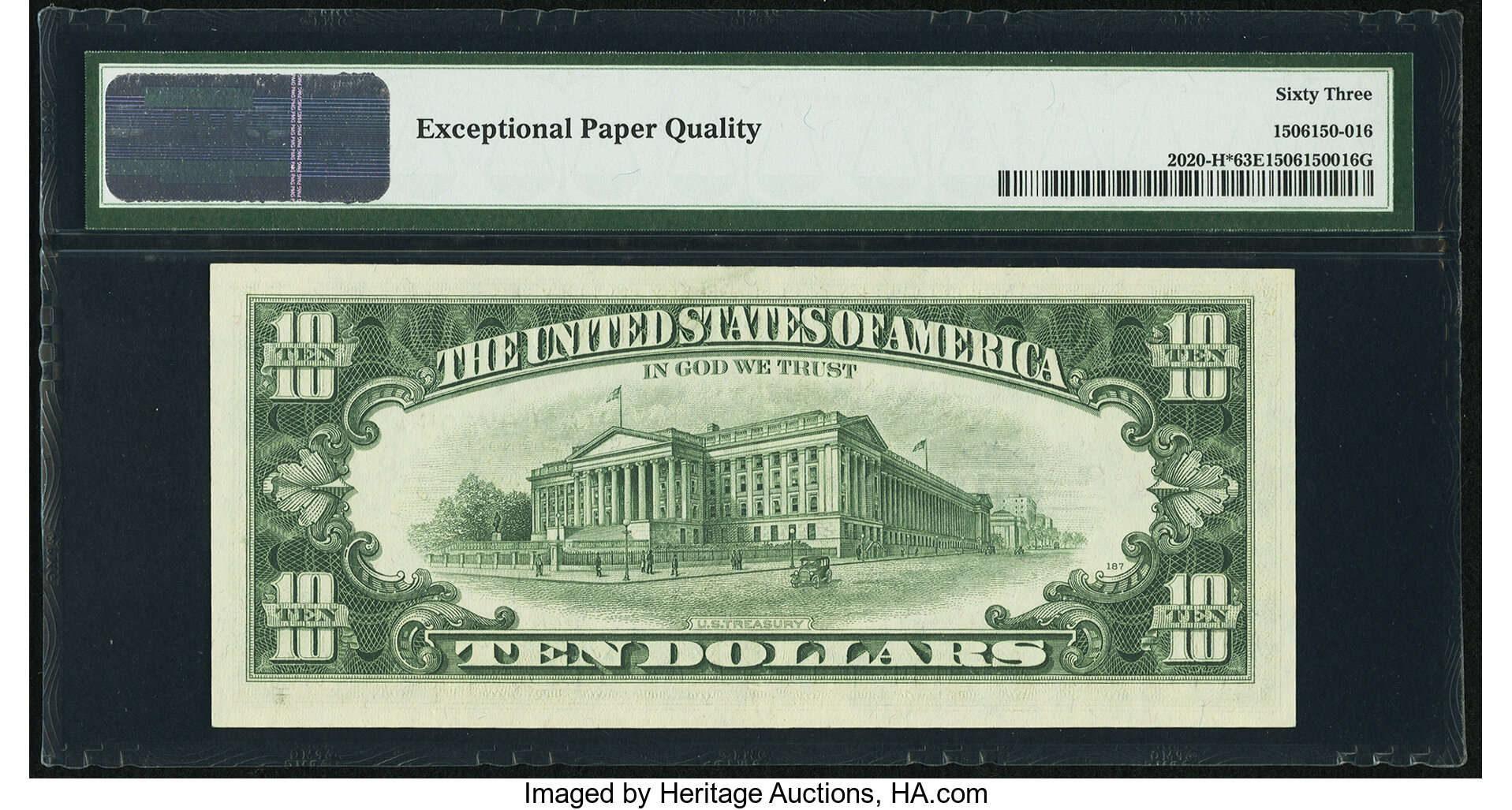 image for: Fr. 2020-H* $10 1969B Federal Reserve Note. PMG Choice Uncirculated 63 EPQ....
