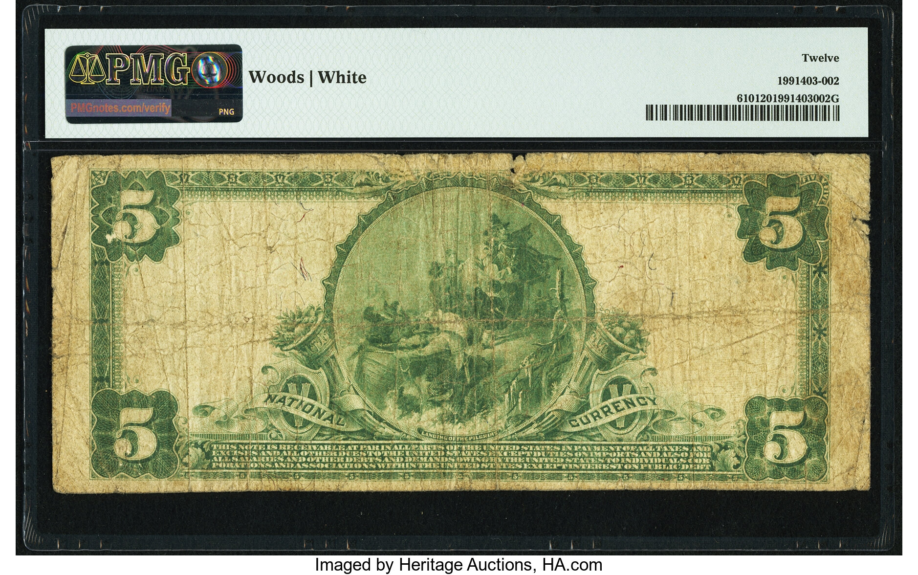 image for: Santa Ana, CA - $5 1902 Plain Back Fr. 610 The Commercial National Bank Ch. # 13200 PMG Fine 12....