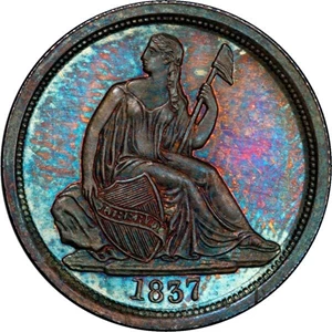 image for: 10C 1837 NO STARS PCGS PR64 CAC EX SIMPSON