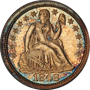 image for: 10C 1848 PCGS PR64 CAC EX SIMPSON