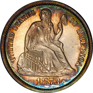 image for: 10C 1873 ARROWS PCGS PR64 CAMEO EX SIMPSON