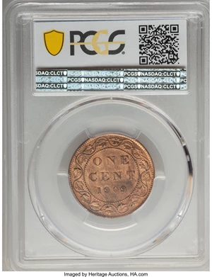 image for: Edward VII Cent 1909 MS64 Red and Brown PCGS