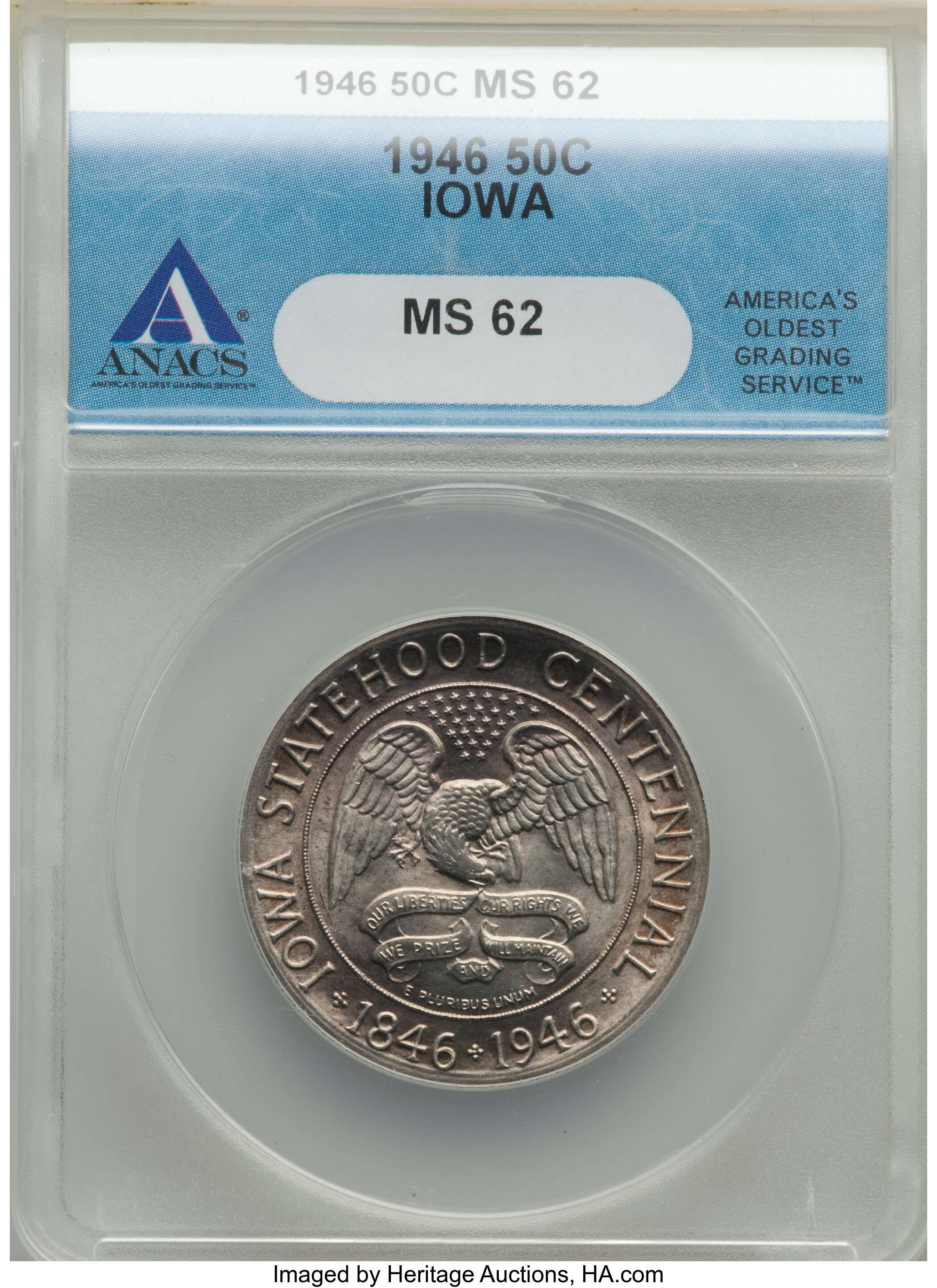 1946 50c Iowa MS62 CAC thumbnail 2