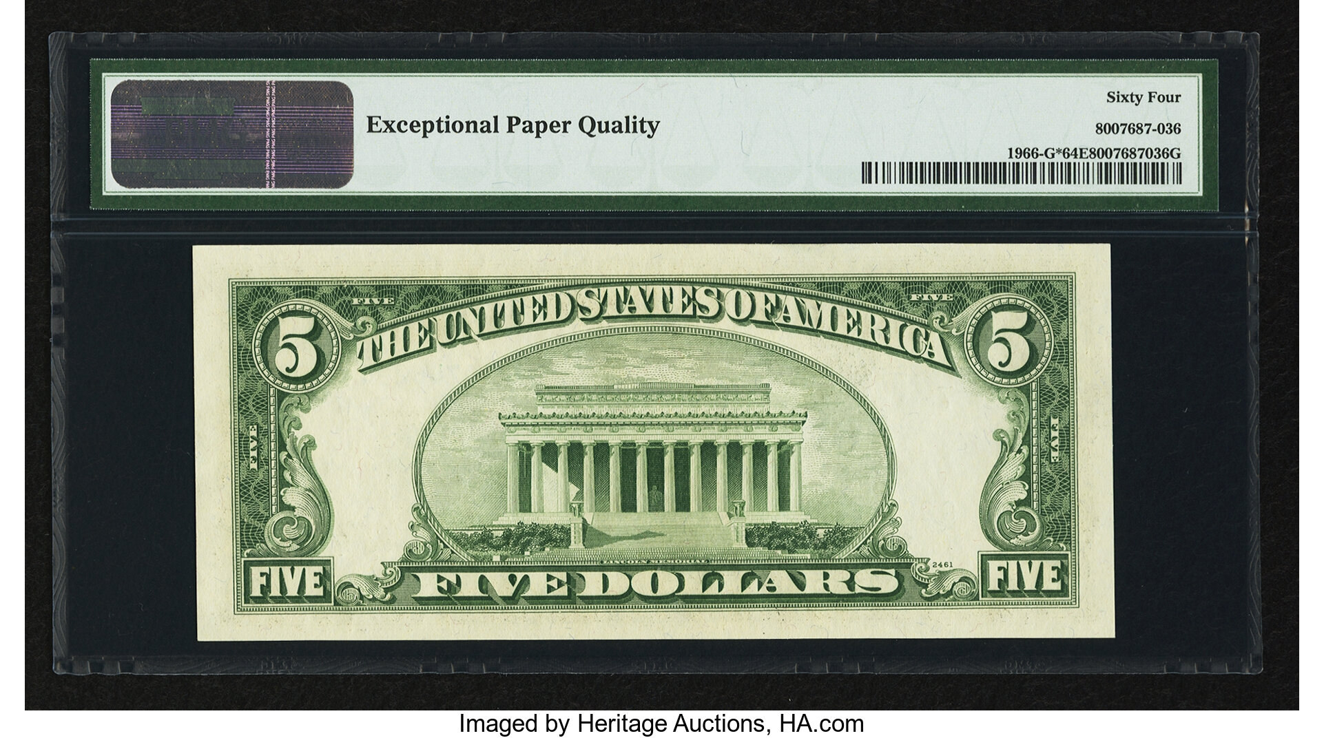 image for: Fr. 1966-G* $5 1950E Federal Reserve Star Note. PMG Choice Uncirculated 64 EPQ....