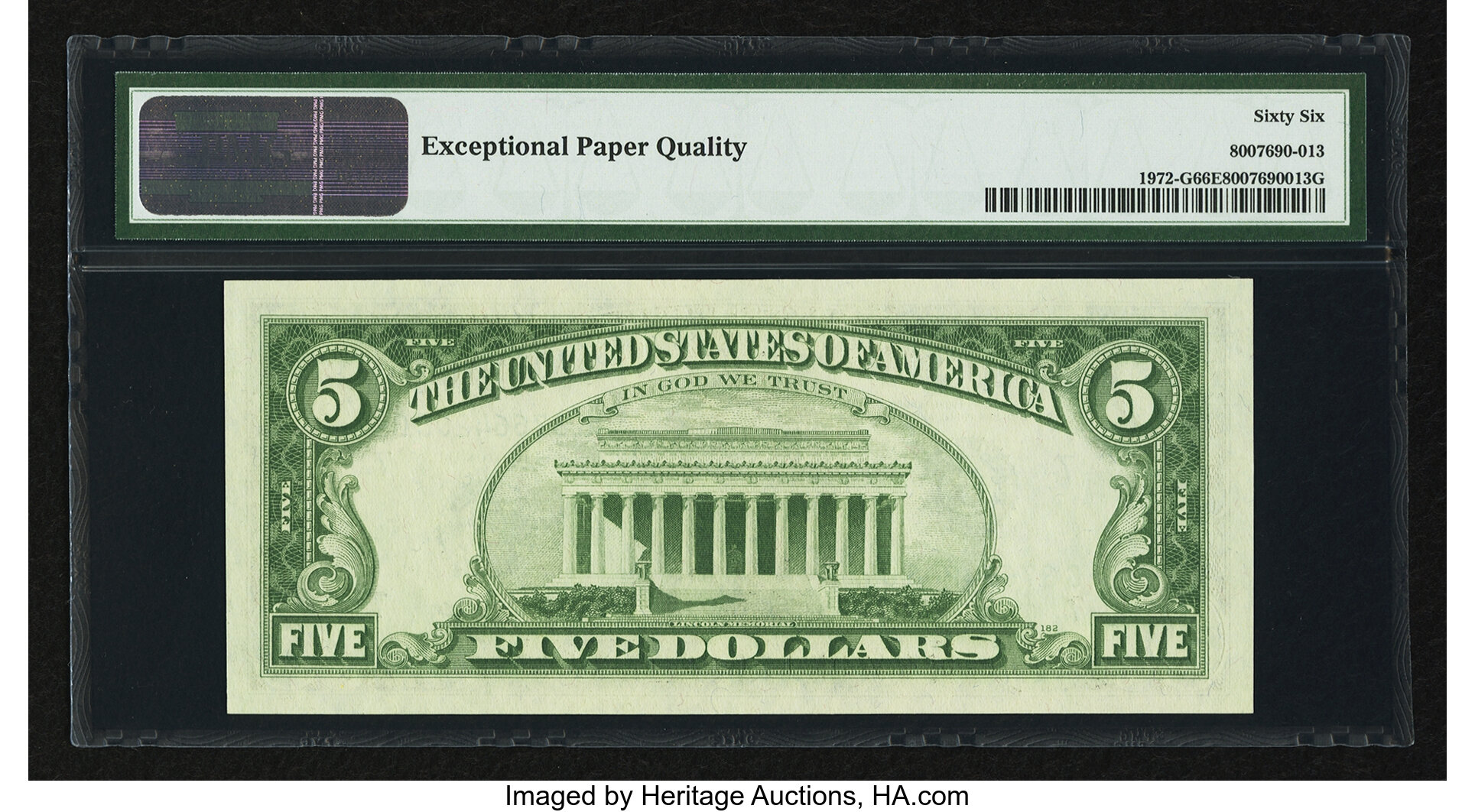 image for: Fr. 1972-G $5 1969C Federal Reserve Note. PMG Gem Uncirculated 66 EPQ....