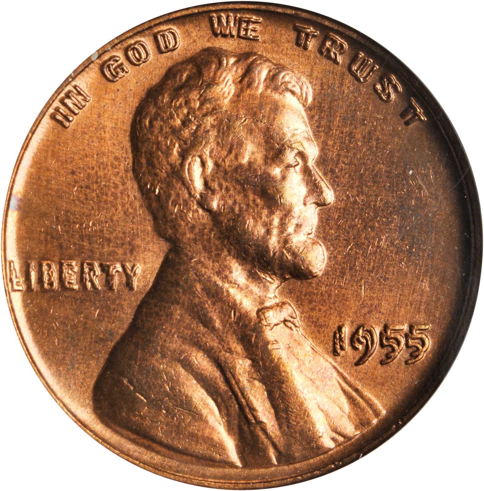 image for: 1955 Lincoln Cent. FS-101, Breen-2214. Doubled Die Obverse. Net AU-50 (ANACS). AU Details--Cleaned. OH.