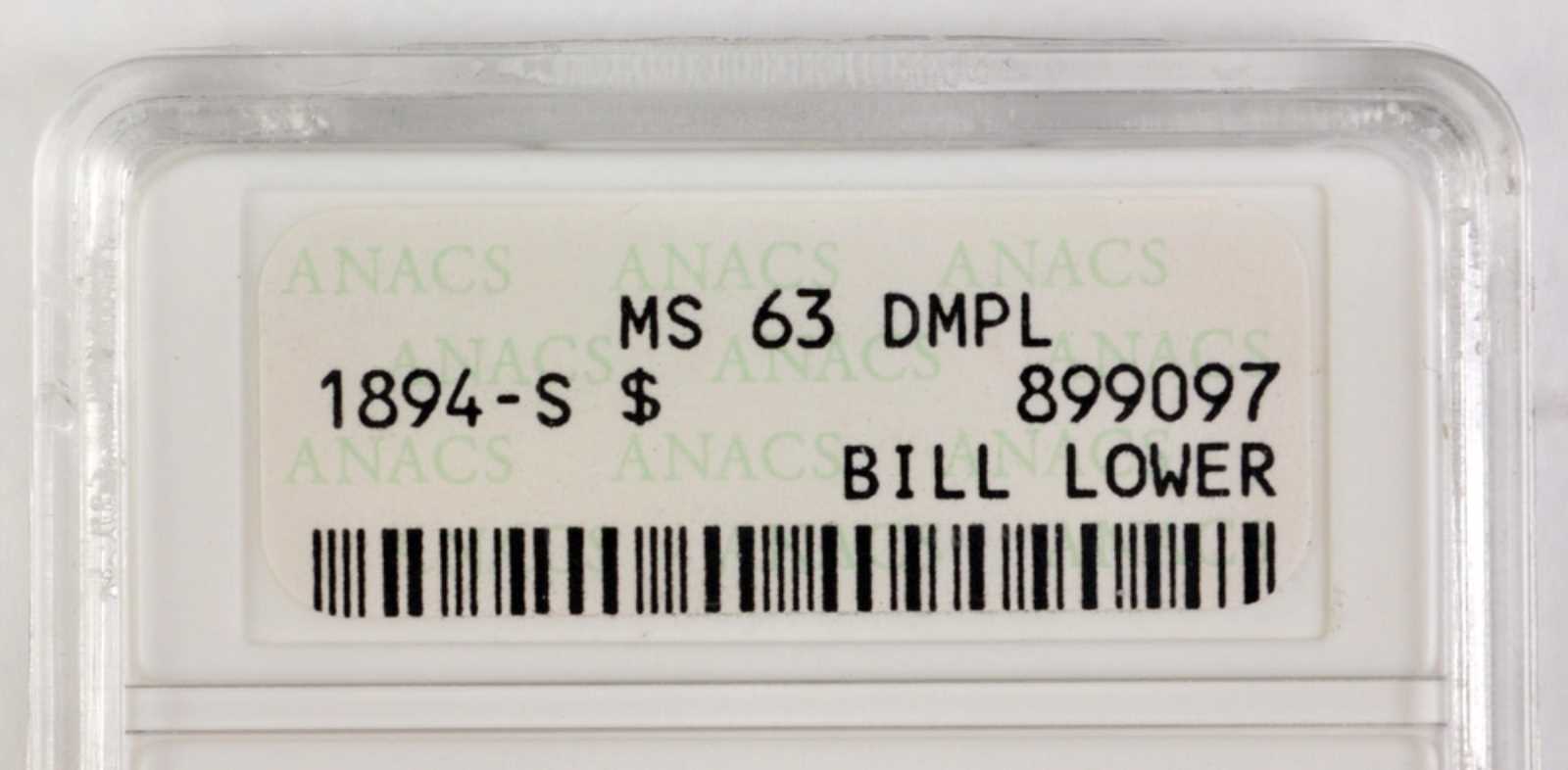 image for: 1894-S Morgan Silver Dollar. MS-63 DMPL (ANACS). OH.