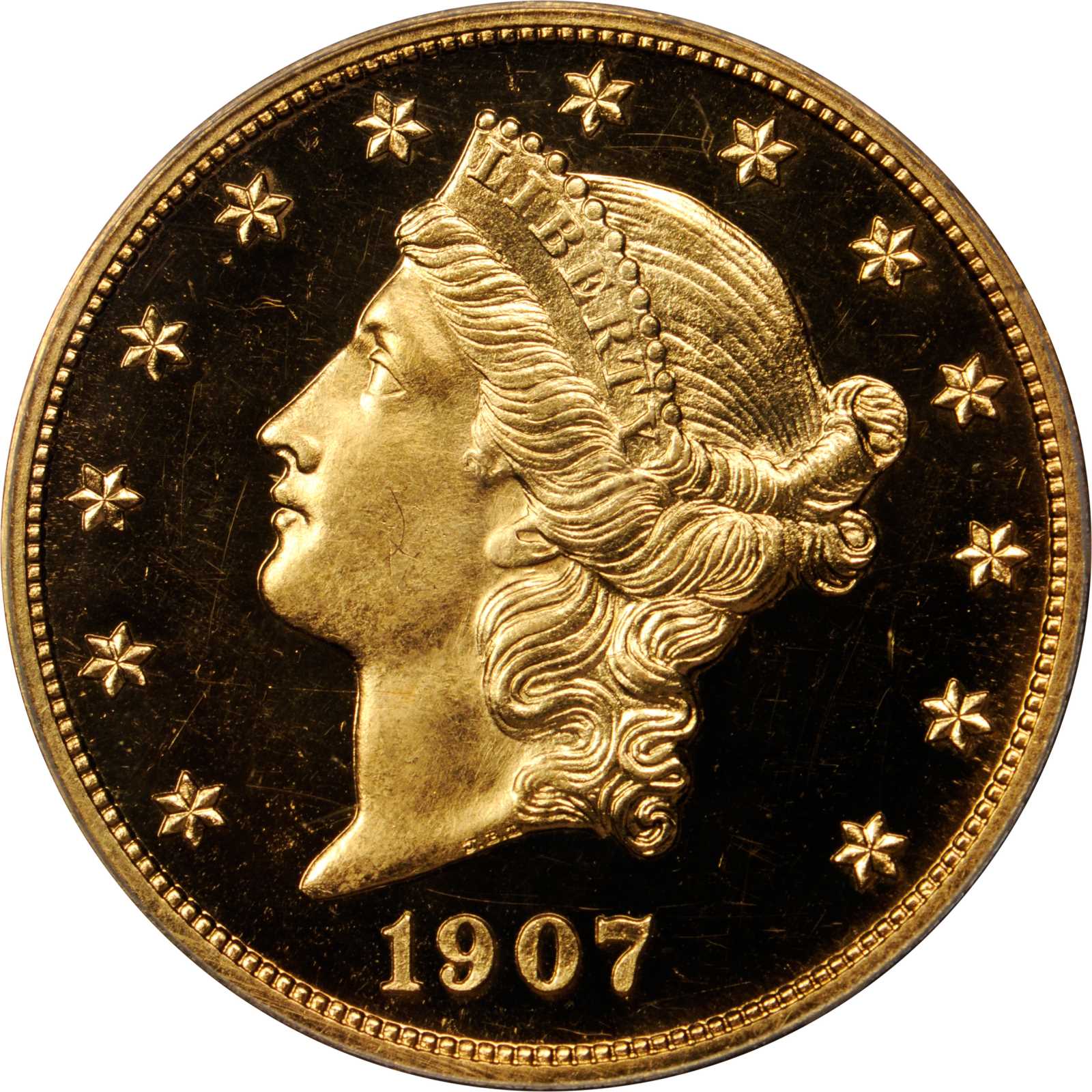 image for: 1907 Liberty Double Eagle. Proof-64 Cameo (PCGS). CAC.
