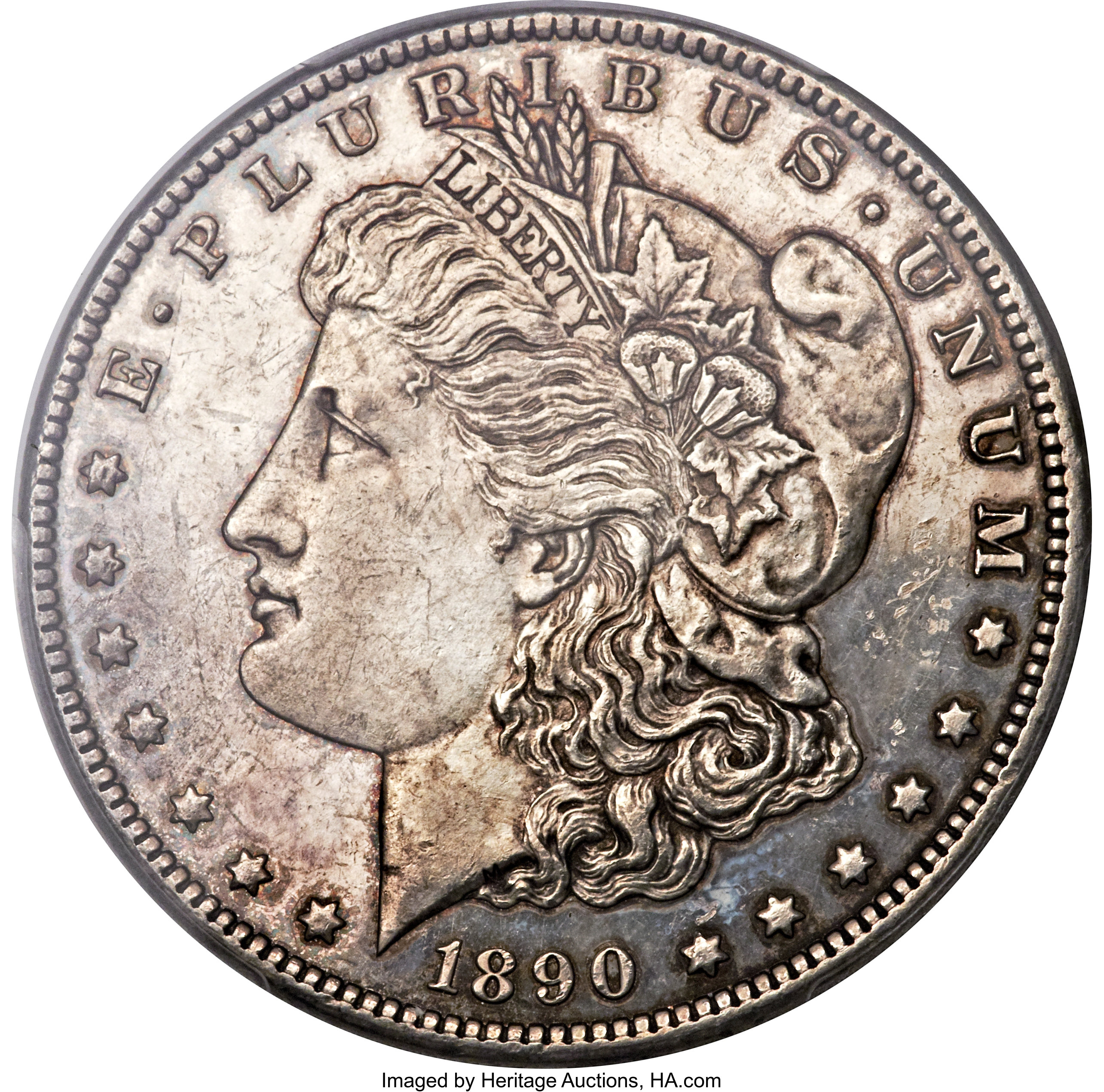 image for: 1890-CC $1 Tail Bar MS62 Prooflike PCGS. CAC. VAM-4....