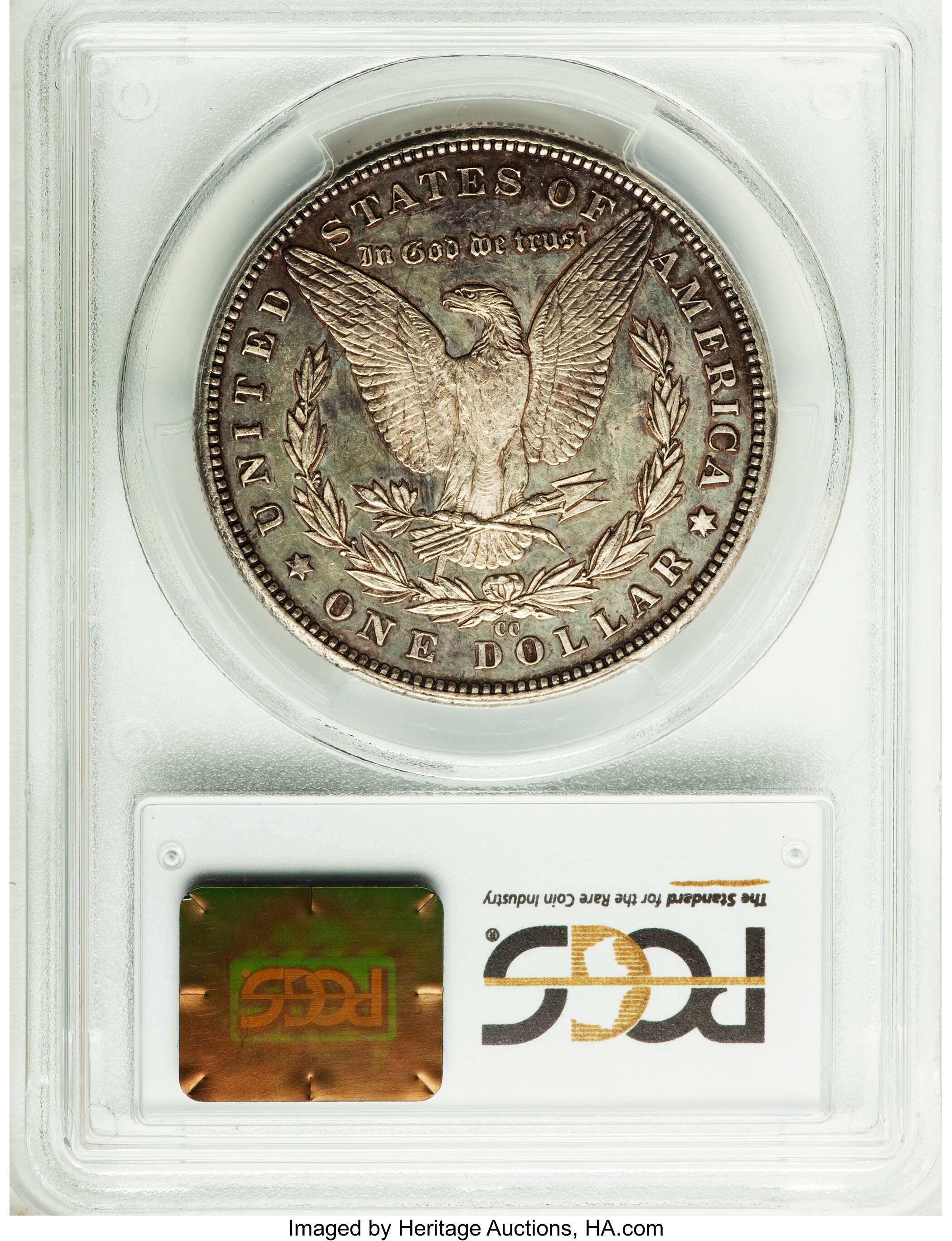 image for: 1890-CC $1 Tail Bar MS62 Prooflike PCGS. CAC. VAM-4....