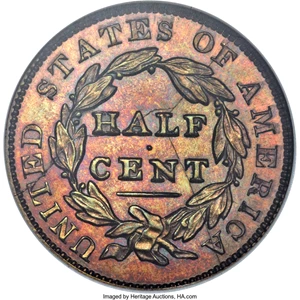 image for: 1831 1/2 C First Restrike, Reverse of 1836 PR66 Red NGC. B-2, High R.5. Our EAC Grade PR63. ...