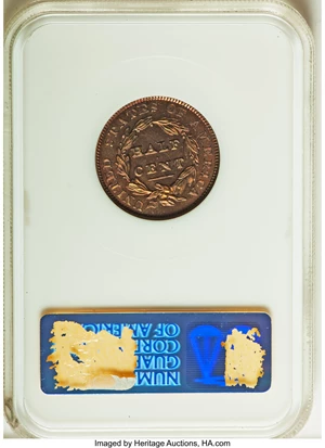 image for: 1831 1/2 C First Restrike, Reverse of 1836 PR66 Red NGC. B-2, High R.5. Our EAC Grade PR63. ...